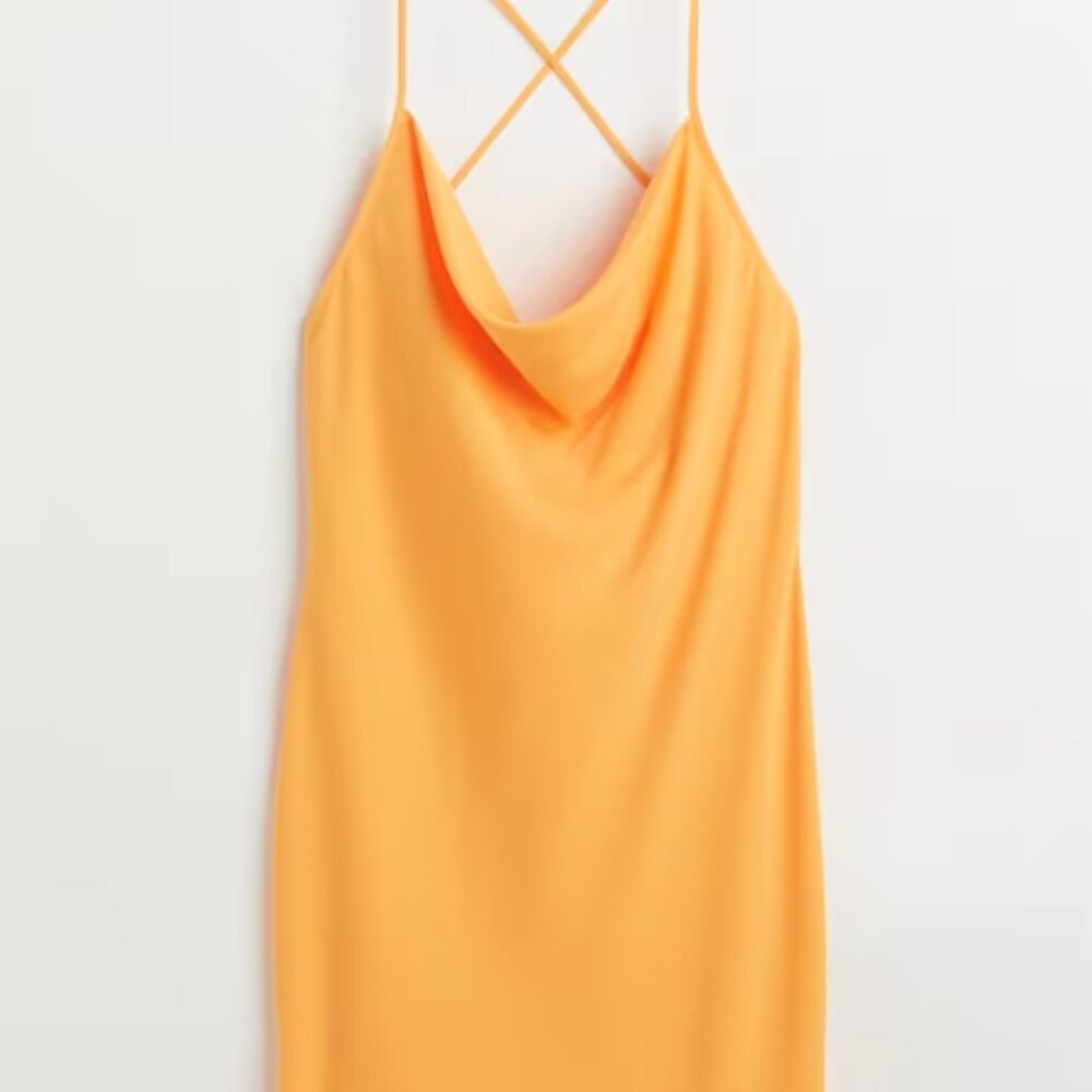 Chic Short Orange Slip Dress